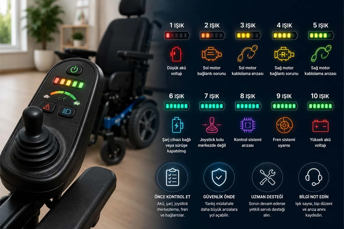 Akülü Sandalye Joystick Arıza Kodları ve Anlamları