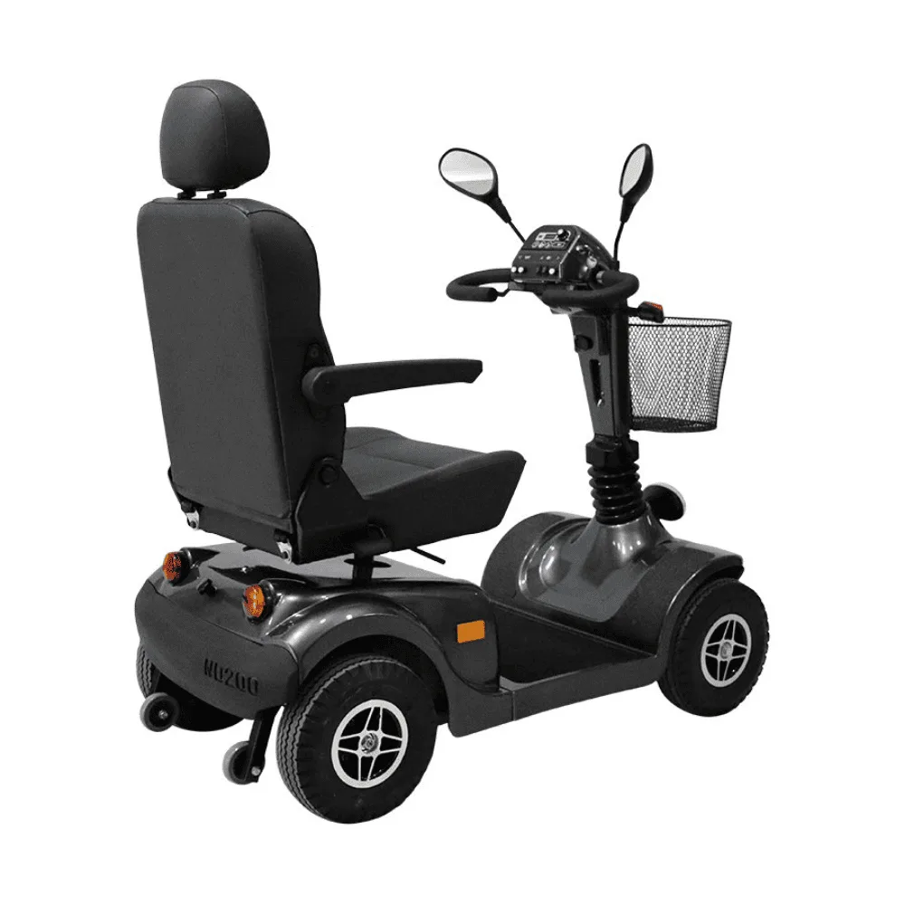 Scuba S350 engelli scooter kırmızı 410mm pnömatik teker geniş oturma dış mekân