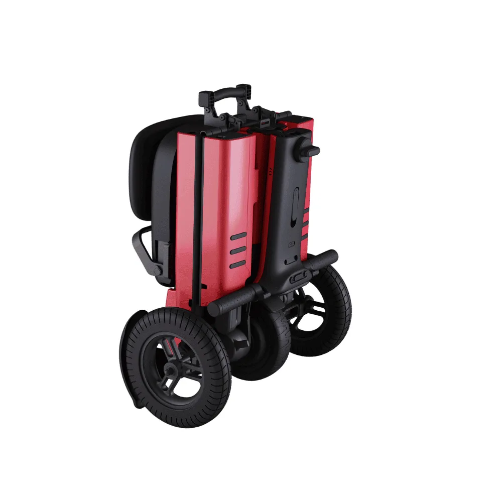 Scuba S540 Foldie 3 tekerlekli engelli scooter sol profil, alüminyum şasi yapısı