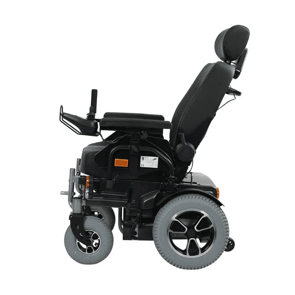 Scuba S220 far ışıklı powerchair 180 kg bariatrik 40 km çelik gövde elektromanyetik fren