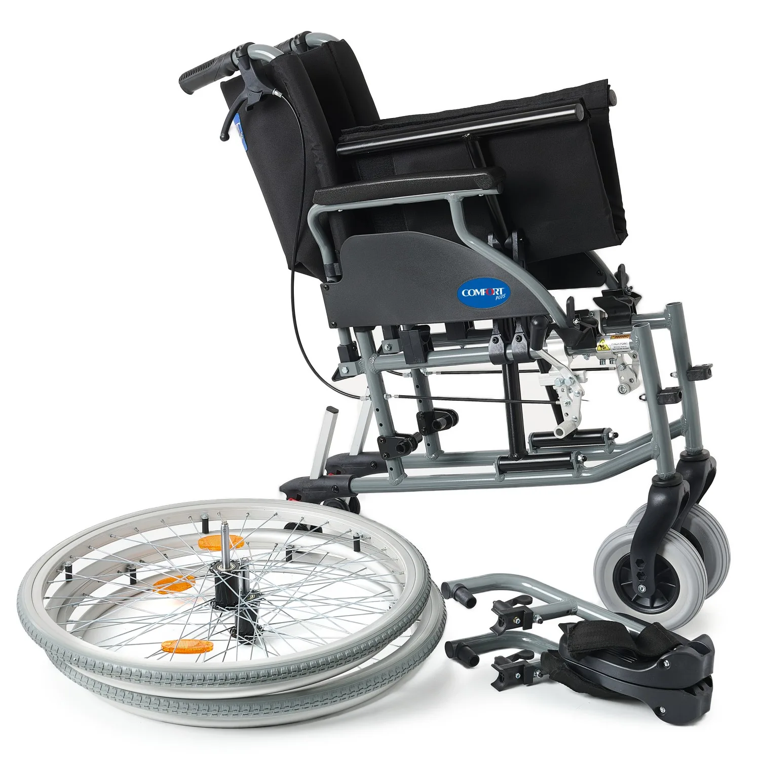 Comfort Plus DM-317 50cm katlanabilir alüminyum şaseli hafif günlük mobilite sandalyesi