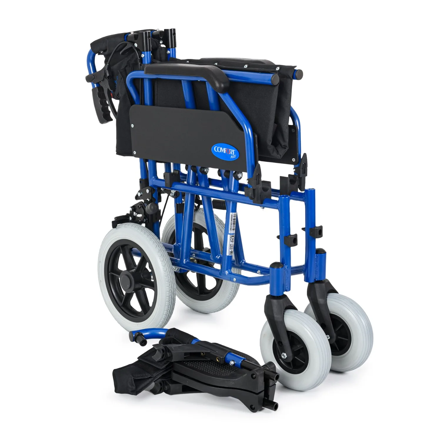 Comfort Plus DM-337 mavi 45cm oturma alanı günlük hasta transferi manuel tekerlekli sandalye