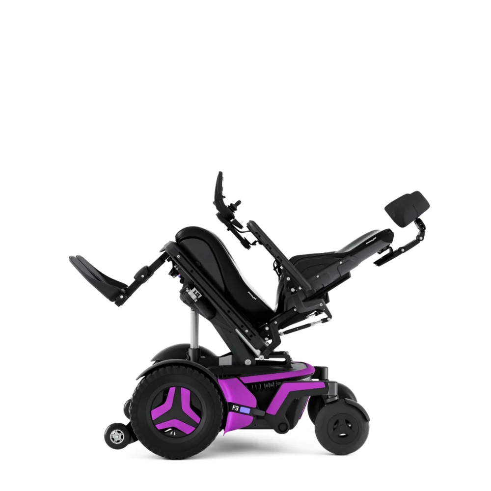 Permobil F3 Corpus eğim stabilitesi düşük ağırlık merkezi optimize tasarım
