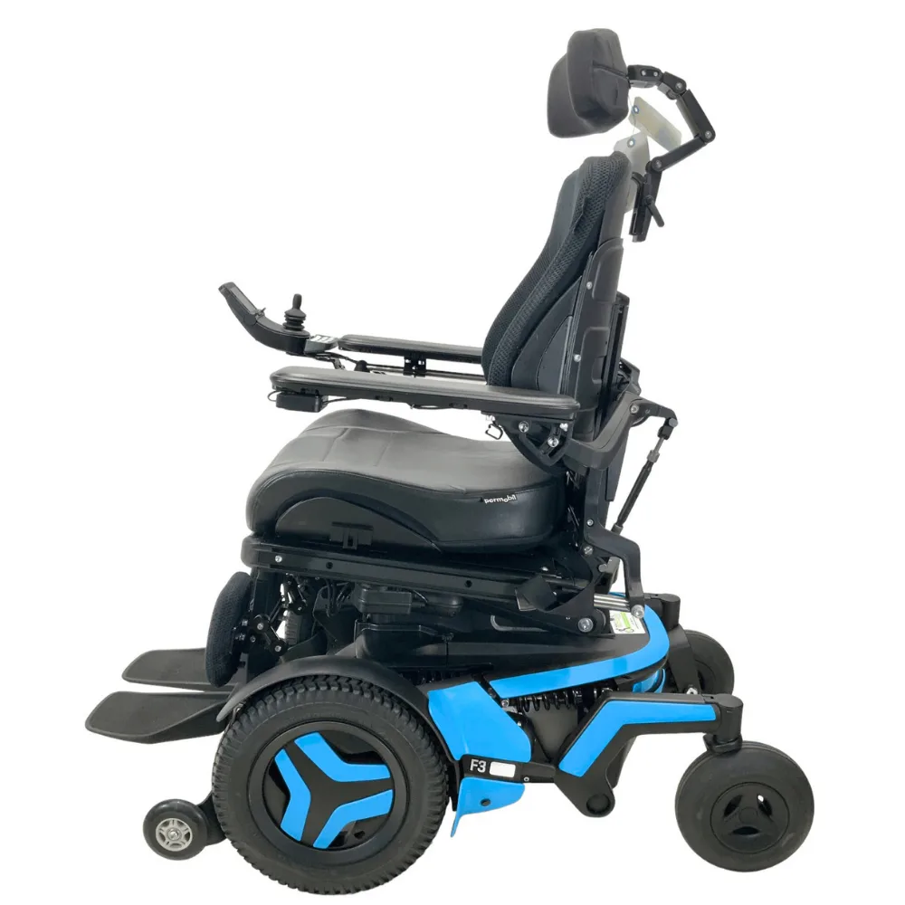 Permobil F3 Corpus İsveç premium tekerlekli sandalye yan görünüm