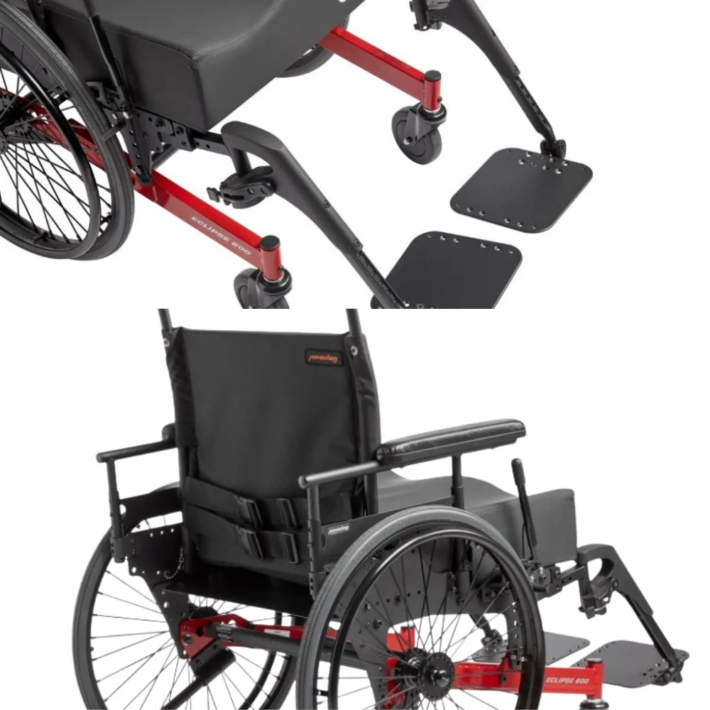 Permobil Eclipse 600 XXL geniş beden manuel tekerlekli sandalye ön görünüm İsveç mühendislik kalitesi