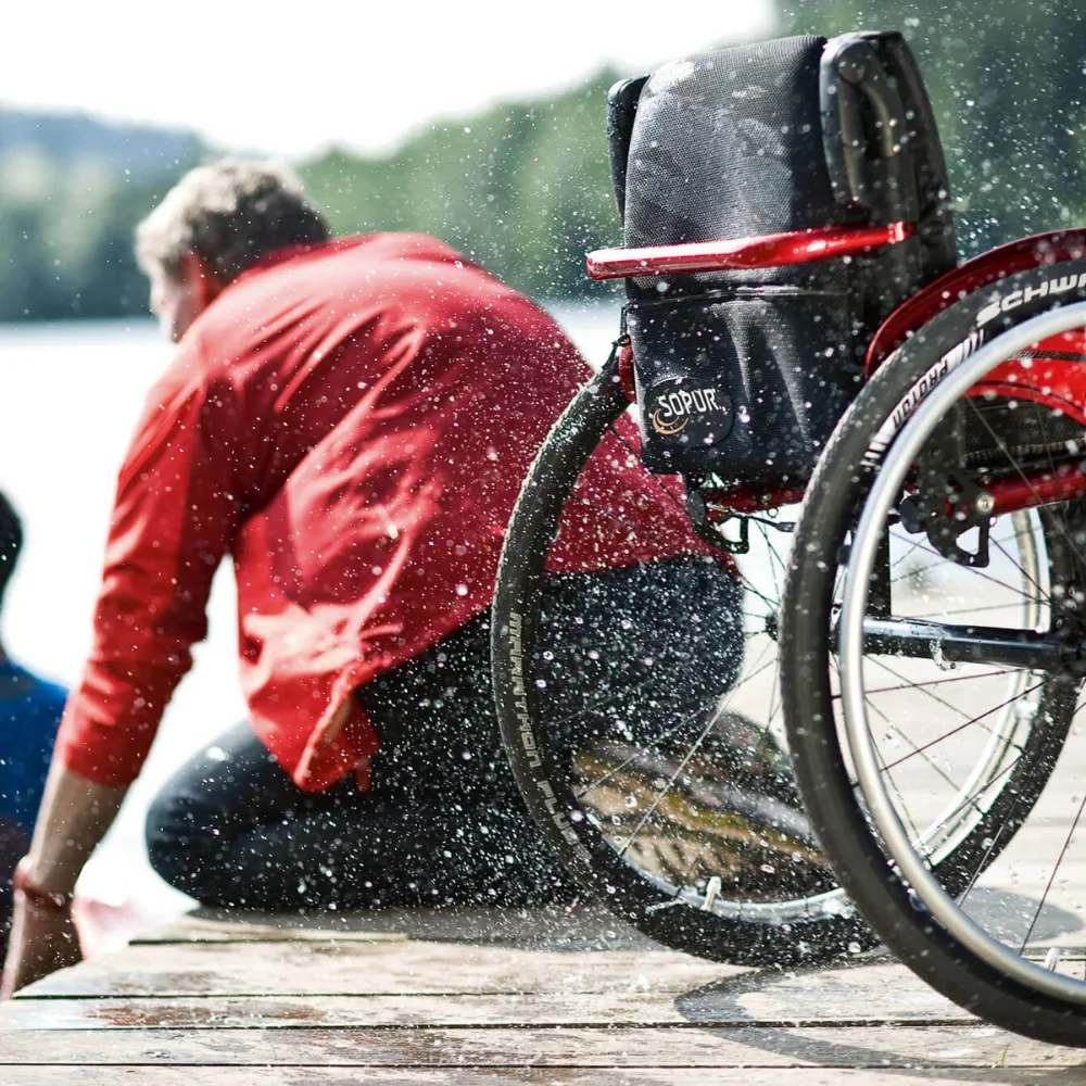 Quickie Sopur Argon² aktif tekerlekli sandalye tam görünüm hafif ayarlanabilir günlük aktif kullanım