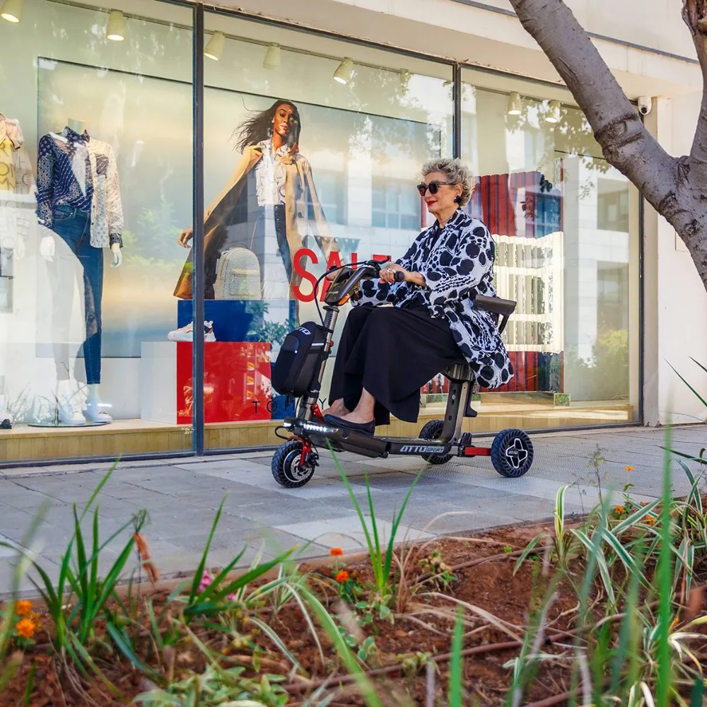 Atto Sport katlanabilir scooter tam boyut görünüm Atto marka lityum 3 tekerlekli hızlı katlama