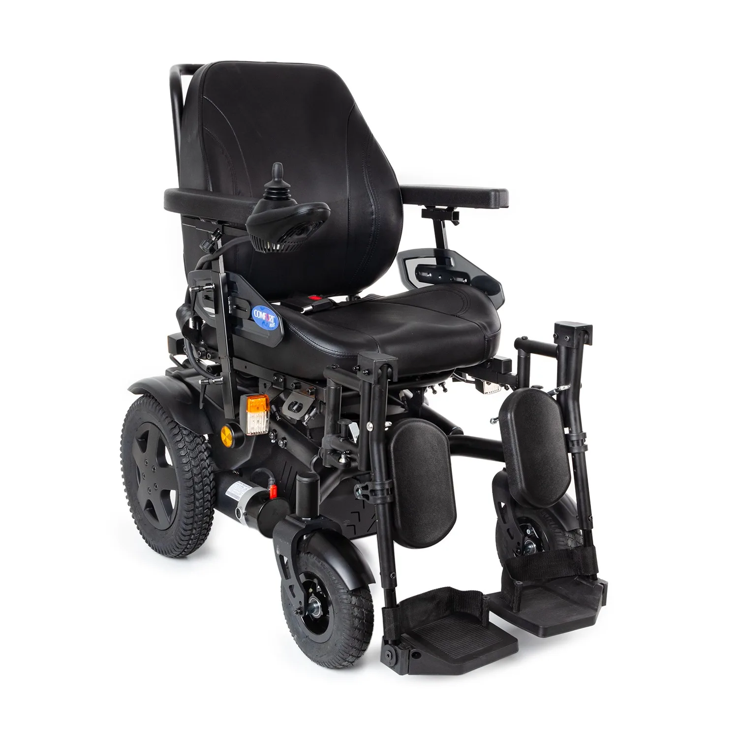 Comfort Plus DM-450 Panther 900W güçlü motor çift akü baş desteği deri koltuk ön görünüm flagship