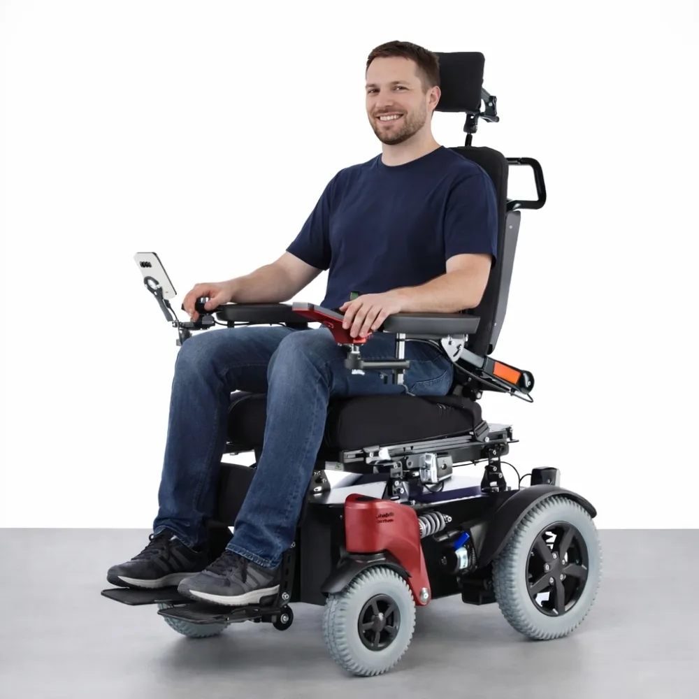 Ottobock Juvo C7 DS tekerlekli sandalye hızlı şarj batarya 50 km menzil ergonomik ayarlanabilir koltuk