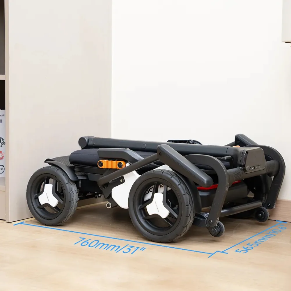Robooter Q40 akülü mobilite scooter uçak uyumlu lityum batarya LED ön arka aydınlatma