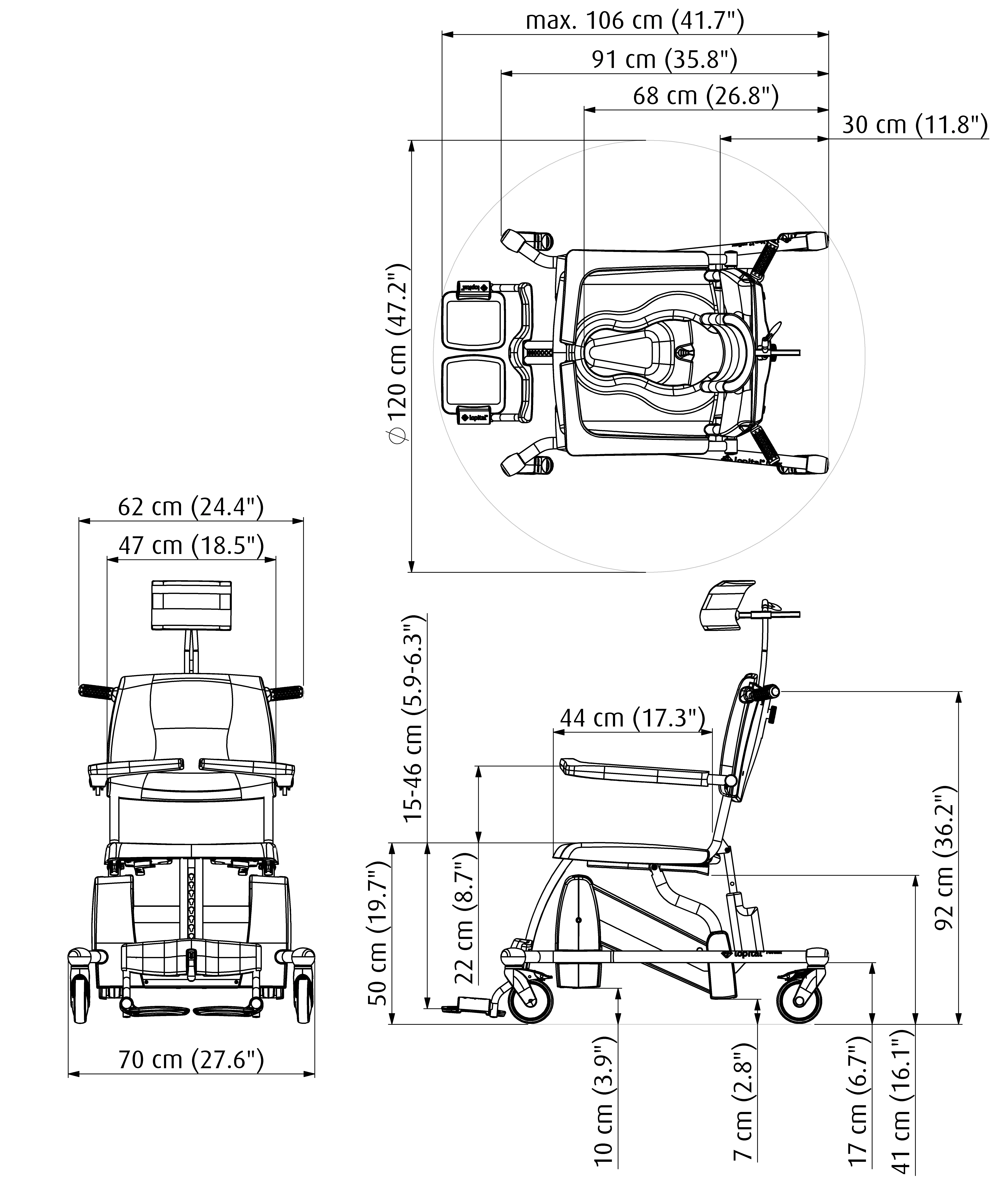 Lopital Reflex 5600 — Ölçü Şeması