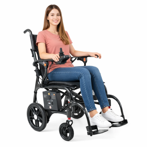 Comfort Plus DY01107 Karbon Akülü Tekerlekli Sandalye ( 20AH Lityum Pilli) Hafif (2)