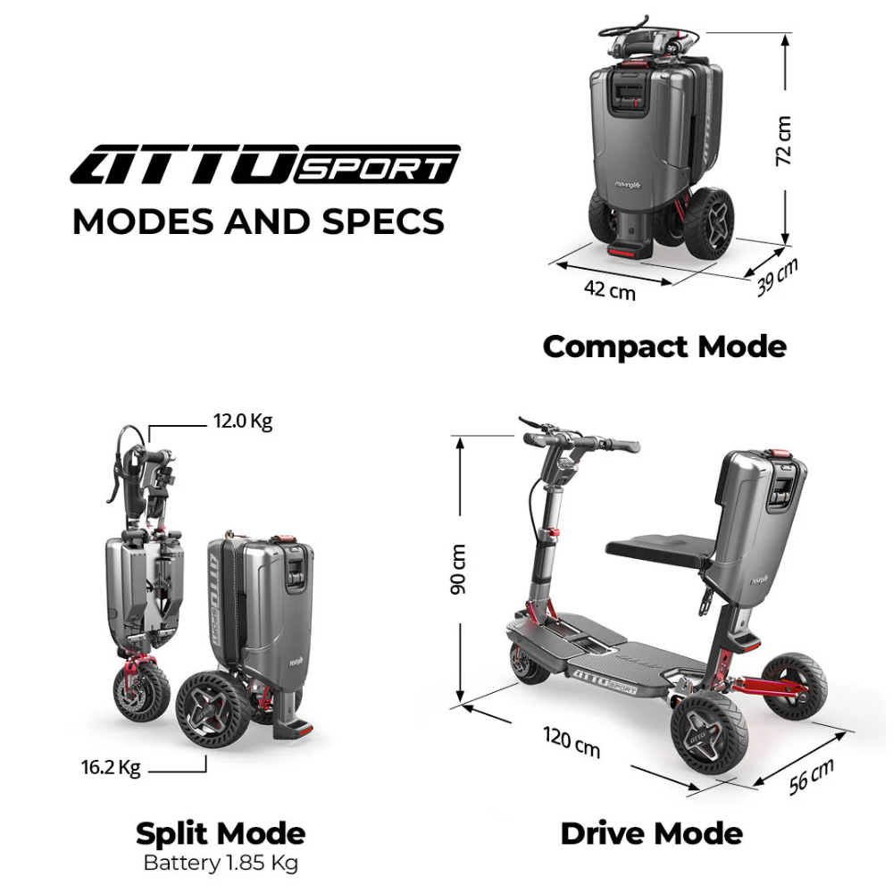Atto Sport Mobility 3 Tekerlekli Katlanabilir Scooter Görsel 6