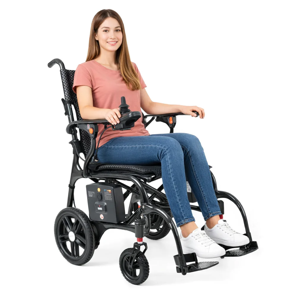 Comfort Plus DY01107 Karbon Akülü Tekerlekli Sandalye ( 20AH Lityum Pilli)   Görsel 2