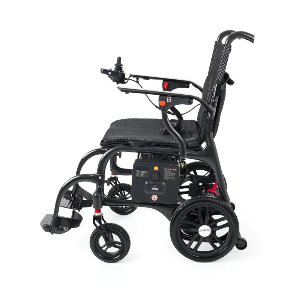 Comfort Plus DY01107 Karbon Fiber Hafif Katlanabilir Akulu Tekerlekli Sandalye Yedek Bataryali 3