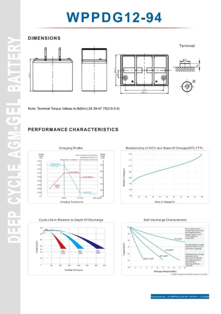 WPPDG12-94 (12V 94Ah )Akülü Tekerlekli Sandalye Aküsü - Görsel 3