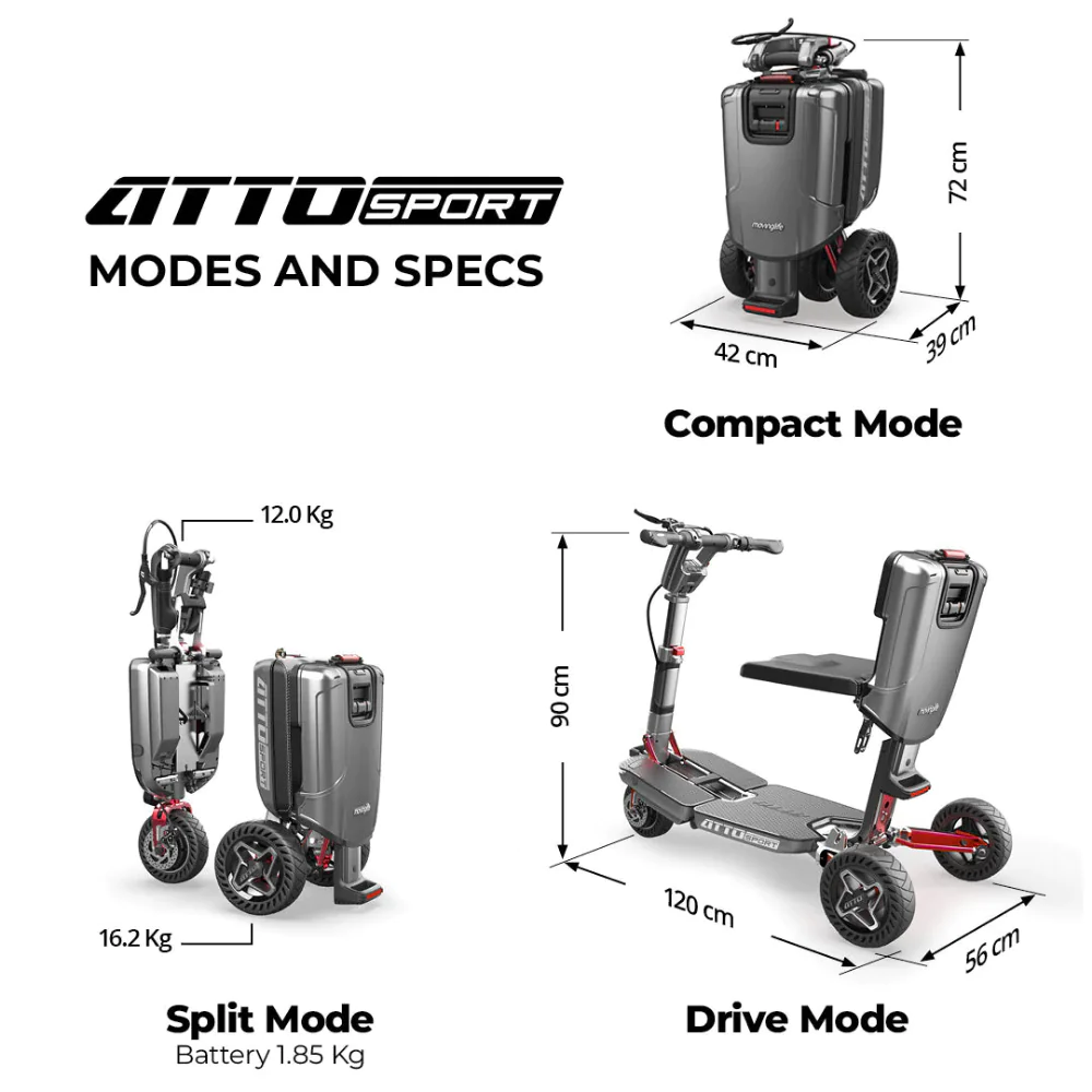 Atto Sport Mobility 3 Tekerlekli Katlanabilir Scooter   Görsel 6