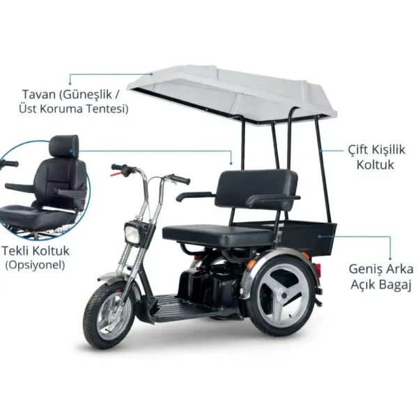 Afikim Çift Kişilik Engelli Scooter 2 Kişilik Engelli Aracı (1)