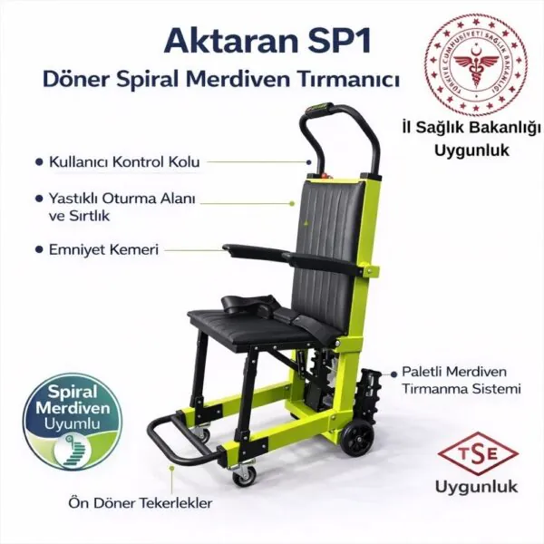 Aktaran SP1 Spiral Merdiven Tırmanıcı (TSE ve İl Sağlık Onaylı)